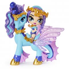Figurina - Hatchimals Pixies Riders, papusica cu unicorn albastru
