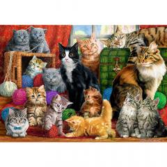 Puzzle 1000 piese - Intalnirea pisicilor / Feline Meetin