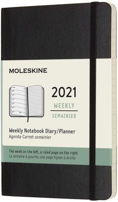 Agenda 2021 - 12-Month Weekly Planner - Pocket, Soft Cover - Black