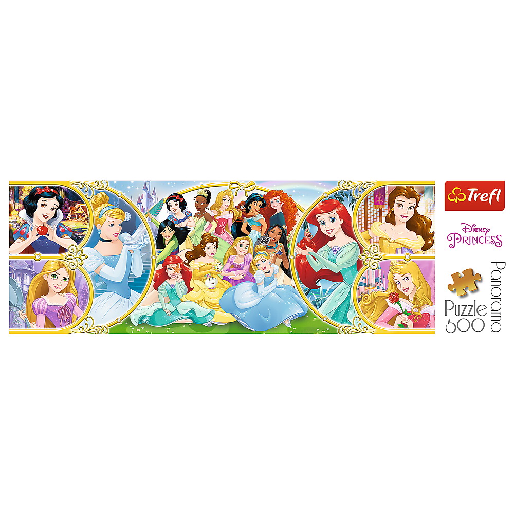 Puzzle panoramic 500 piese - Printesele Disney - Trefl