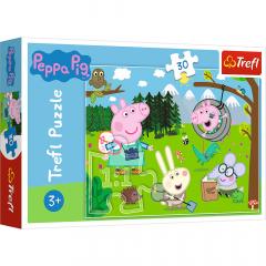 Puzzle 30 piese - Peppa Pig in drumetie