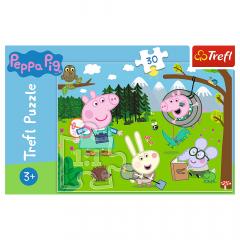 Puzzle 30 piese - Peppa Pig in drumetie