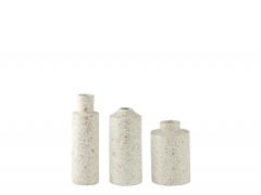 Vaza - Stoneware White/Green/Rose - trei modele