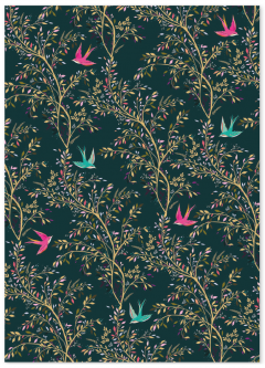 Hartie de impachetat - Sara Miller - Green Hummingbird