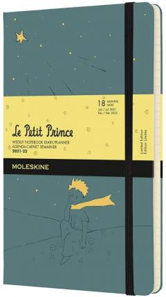 Agenda 2021-2022 - 18-Month Weekly Planner - Large, Hard Cover - Le Little Prince - Seaweed Green