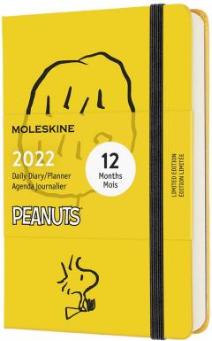 Agenda 2022 - 12-Month Daily Planner - Pocket, Hard Cover - Peanuts - Yellow