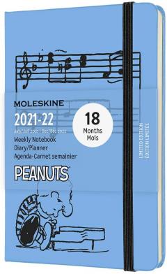 Agenda 2021-2022 - 18-Month Weekly Planner - Pocket, Hard Cover - Peanuts Blue