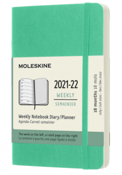 Agenda 2021-2022 - 18-Month Weekly Planner - Pocket, Soft Cover - Ice Green