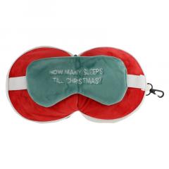 Relaxeazzz Christmas Santa Round Travel Pillow & Eye Mask