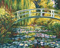 Kit pictura cu numere - Lily Pond, 40x50 cm