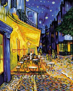 Kit pictura cu numere - Nocturnal Cafe, 40x50 cm