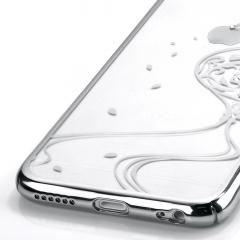Devia Carcasa Crystal Secret Garden iPhone 6/6S Silver (Cristale Swarovski®, electroplacat, protectie 360°)