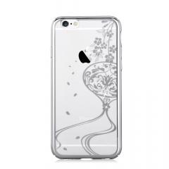 Devia Carcasa Crystal Secret Garden iPhone 6/6S Silver (Cristale Swarovski®, electroplacat, protectie 360°)