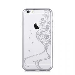 Devia Carcasa Crystal Secret Garden iPhone 6/6S Silver (Cristale Swarovski®, electroplacat, protectie 360°)