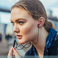 Woozik Casti Stereo Precise Bass B950 3.5 mm Black&amp;Red (handsfree, cu husa inclusa)