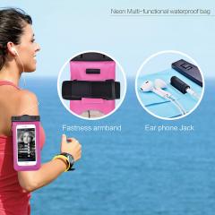 Devia Husa Subacvatica Universala Rose Red (pana la 5.5 inch, cu adaptor audio 3.5 mm, armband si agatatoare)