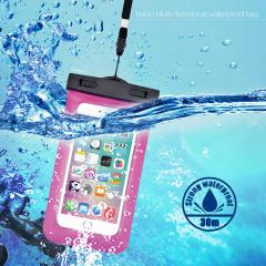 Devia Husa Subacvatica Universala Rose Red (pana la 5.5 inch, cu adaptor audio 3.5 mm, armband si agatatoare)