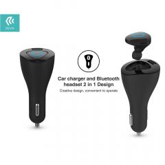 Devia Casca Bluetooth Vortex Black (cu incarcator auto 2.1A)