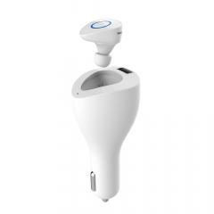 Devia Casca Bluetooth Vortex White (cu incarcator auto 2.1A)
