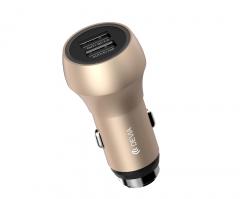 Devia Incarcator Auto Qualcomm 3.0 3A Hammer Dual USB Champagne Gold