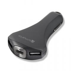 4smarts Incarcator Auto Qualcomm 3.0 Ultimate Dual USB + Type-C Black