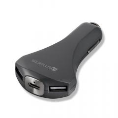 4smarts Incarcator Auto Qualcomm 3.0 Ultimate Dual USB + Type-C Black