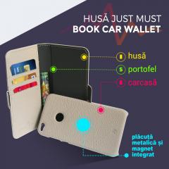 Just Must Husa Book Car Wallet Samsung Galaxy S8 Plus G955 Red (carcasa interior detasabila)