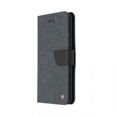 Just Must Husa Book Linen Huawei P10 Lite Black (material textil cu silicon in interior)