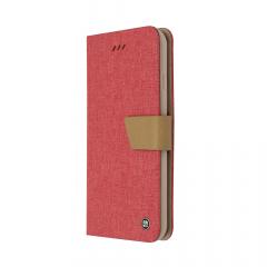 Just Must Husa Book Linen Huawei P10 Lite Pink (material textil cu silicon in interior)