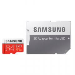 Samsung Card Memorie Evo Plus MicroSDXC 64 GB Clasa 10 UHS-I + Adaptor SD (100MB/s)
