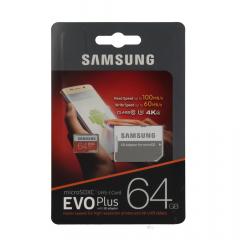 Samsung Card Memorie Evo Plus MicroSDXC 64 GB Clasa 10 UHS-I + Adaptor SD (100MB/s)