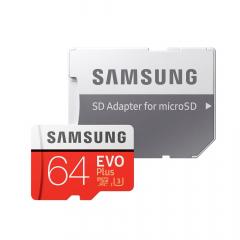 Samsung Card Memorie Evo Plus MicroSDXC 64 GB Clasa 10 UHS-I + Adaptor SD (100MB/s)