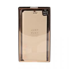 Just Must Husa Book Slim II Samsung Galaxy Note 8 Gold (cu carcasa ultraslim si flexibila)