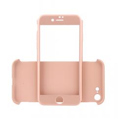 Just Must Carcasa Defense 360 iPhone 7 Rose Gold (3 piese: protectie spate, protectie fata, folie sticla)