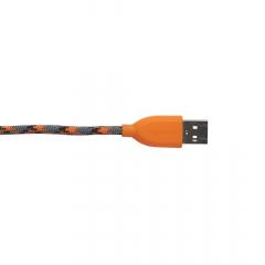 Boompods Cablu Duo MicroUSB &amp; Lightning MFI Orange (1m, impletitura textila)
