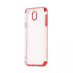 Meleovo Husa Silicon Flash Soft II Samsung Galaxy J7 (2017) Red 360 (transparent cu margini electroplacate)