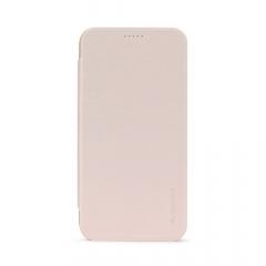 Meleovo Husa Smart Flip Samsung Galaxy A5 (2017) Gold (spate mat perlat si fata cu aspect metalic)