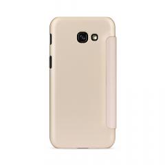 Meleovo Husa Smart Flip Samsung Galaxy A5 (2017) Gold (spate mat perlat si fata cu aspect metalic)