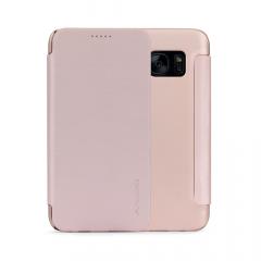 Meleovo Husa Smart Flip Samsung Galaxy S7 G930 Rose Gold (spate mat perlat si fata cu aspect metalic)