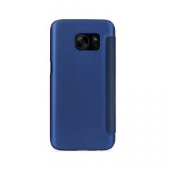Meleovo Husa Smart Flip Samsung Galaxy S7 G930 Navy (spate mat perlat si fata cu aspect metalic)