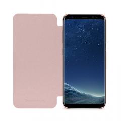 Meleovo Husa Smart Flip Samsung Galaxy S8 G950 Rose Gold (spate mat perlat si fata cu aspect metalic)