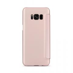 Meleovo Husa Smart Flip Samsung Galaxy S8 G950 Rose Gold (spate mat perlat si fata cu aspect metalic)