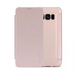 Meleovo Husa Smart Flip Samsung Galaxy S8 G950 Rose Gold (spate mat perlat si fata cu aspect metalic)