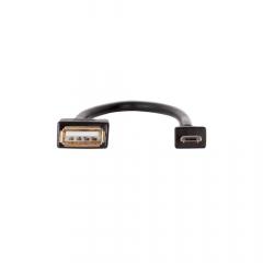 HQcable Cablu OTG MicroUSB la port USB 2.0 Black (0.25m)