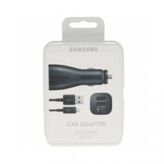 Samsung Incarcator Auto Dual USB 2A Fast Charging MicroUSB Black (cablu detasabil inclus)