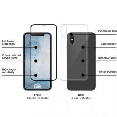 Eiger Folie Sticla 3D 360° iPhone X / XS Clear Black (0.33mm, 9H, curved, folie sticla spate inclusa)