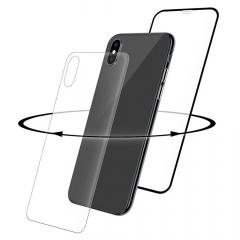Eiger Folie Sticla 3D 360° iPhone X / XS Clear Black (0.33mm, 9H, curved, folie sticla spate inclusa)