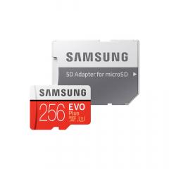 Samsung Card Memorie Evo Plus MicroSDXC 256 GB Clasa 10 UHS-I + Adaptor SD (100MB/s)