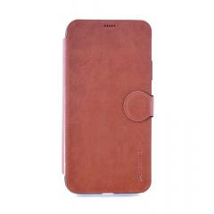 Meleovo Husa Book Classic Flip I iPhone X Brown (functie sleep-wake)