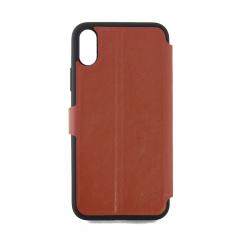 Meleovo Husa Book Classic Flip I iPhone X Brown (functie sleep-wake)